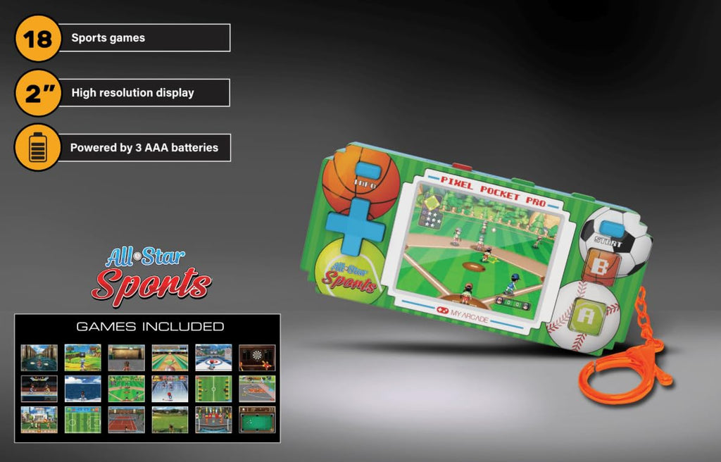 My Arcade Atari Pixel Pocket Pro: Preloaded Handheld, 25 Atari 2600 Games, Keychain Arcades