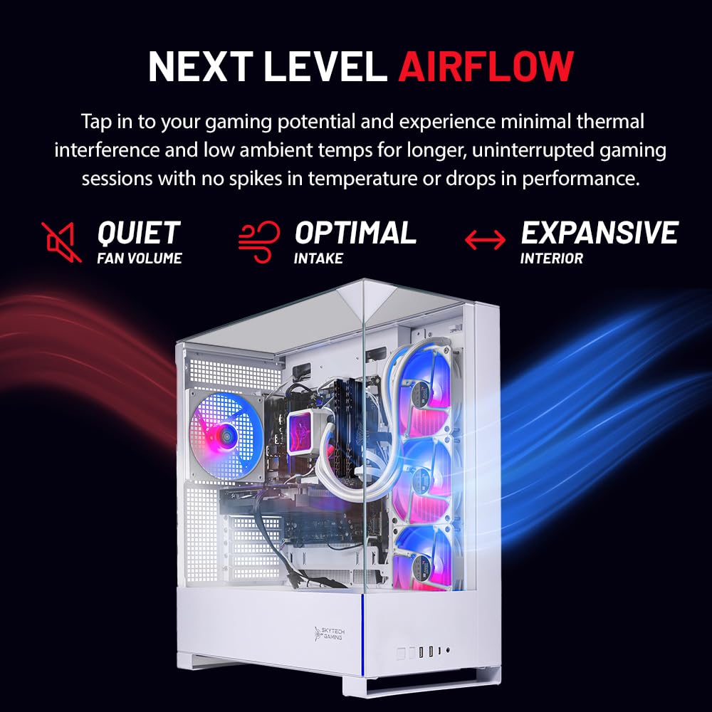 Skytech Gaming Rampage Gaming PC, Ultra 7 U7 265F, RTX 5060 Ti 8GB | 32GB DDR5 RAM 6000, 1TB Gen4 NVMe M.2 SSD, Windows 11, 850W GOLD ATX 3 PSU, 360 ARGB AIO , Wi-Fi 6, Desktop