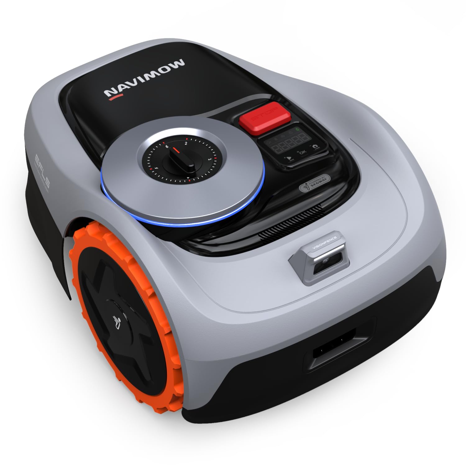 Segway Navimow i210 AWD Robot Lawn Mower Wire Free with Garage S, All-Wheel Drive for 45% Slopes, EFLS NRTK + Vision Auto Mapping, Covers 1/4 Acre (Garage Shipped Separately)
