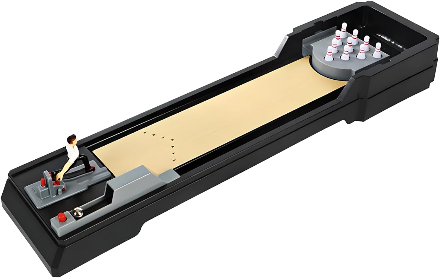 Desktop Bowling Game for Adults & Kids, 25.5" Tabletop Bowling Alley with Auto Ball Return, 10-Pin Mini Bowling Set, Portable Table Top Sports Toy for Home, Office & Party