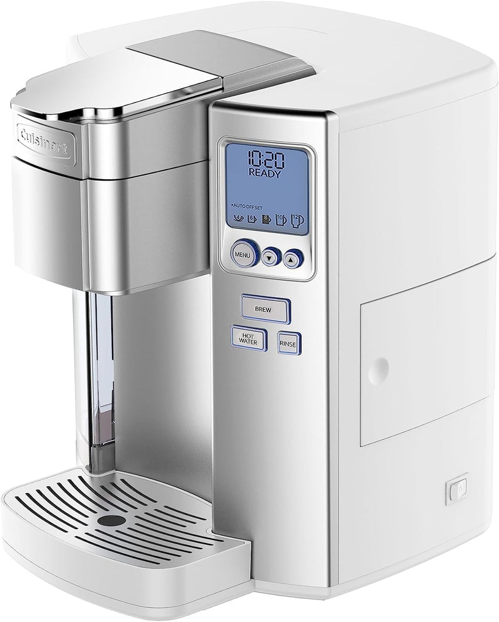 Cuisinart Coffee Maker, Single Serve 72-Ounce Reservoir Pod Coffee Machine, Programmable Brewing & Hot Water Dispenser, 5 Cup-Size Settings, Stainless Steel, SS-10P1, Silver