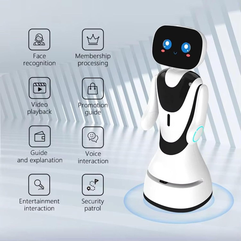 AI Reception Robot, Intelligent Autonomous Greeting Service Robot, can autonomously Plan Walking Routes and is Suitable for Company Office Buildings.