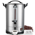 Commercial Coffee Maker 100 Cup Large Coffee Urn 4 Gallon 16L Industrial Coffee Dispenser 1300W Quick Brew Dual Wall Stainless Steel Hot Water Urn & Tea Maker for Catering, Wedding, Church & Events