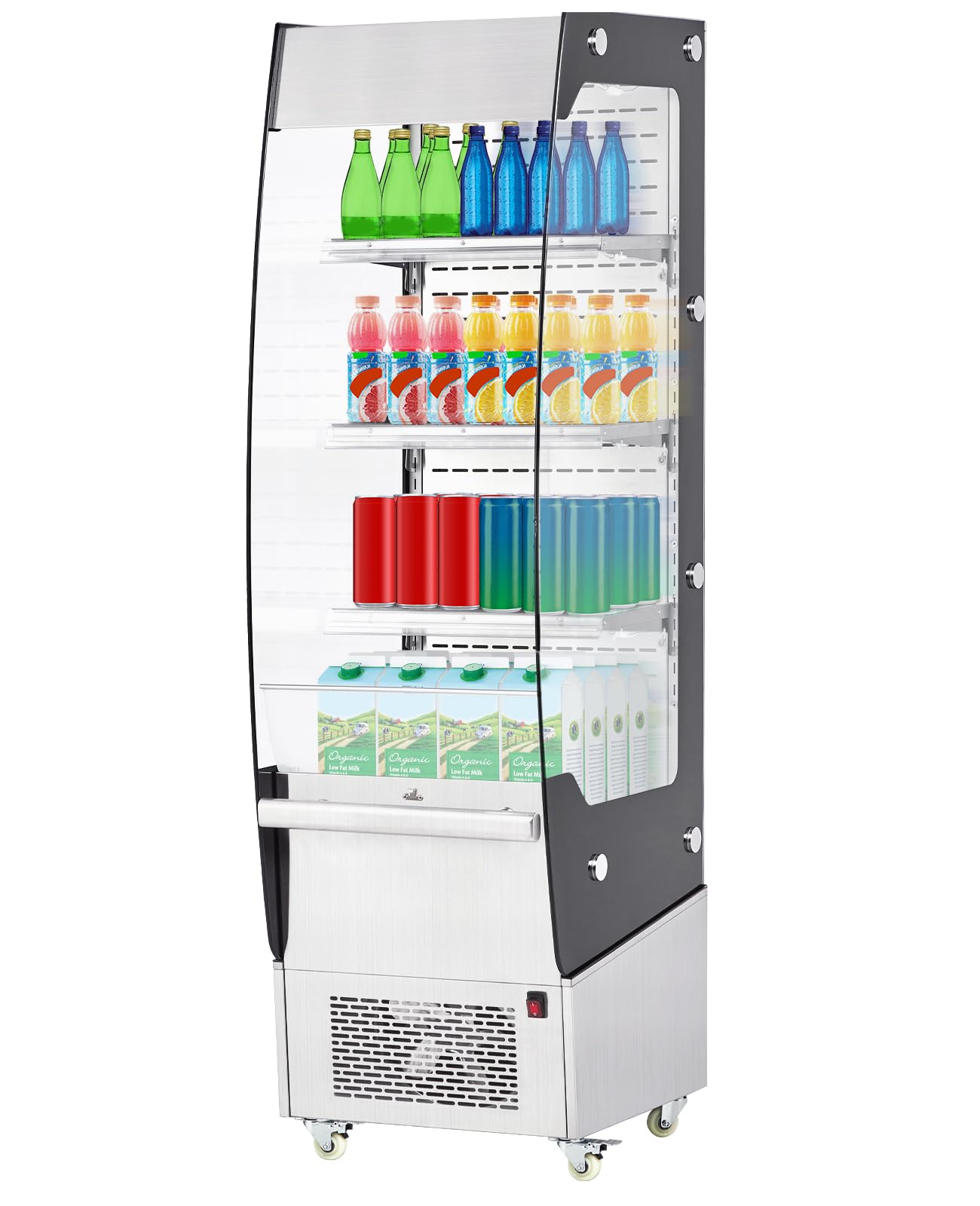 IDEALHOUSE Commercial Refrigerator, Commercial Merchandiser 26.8 Cu Ft Refrigerator, Refrigerator with 2 Glass Door and LED Light, Large Business Cooler for Home Restaurant Grocery Stores