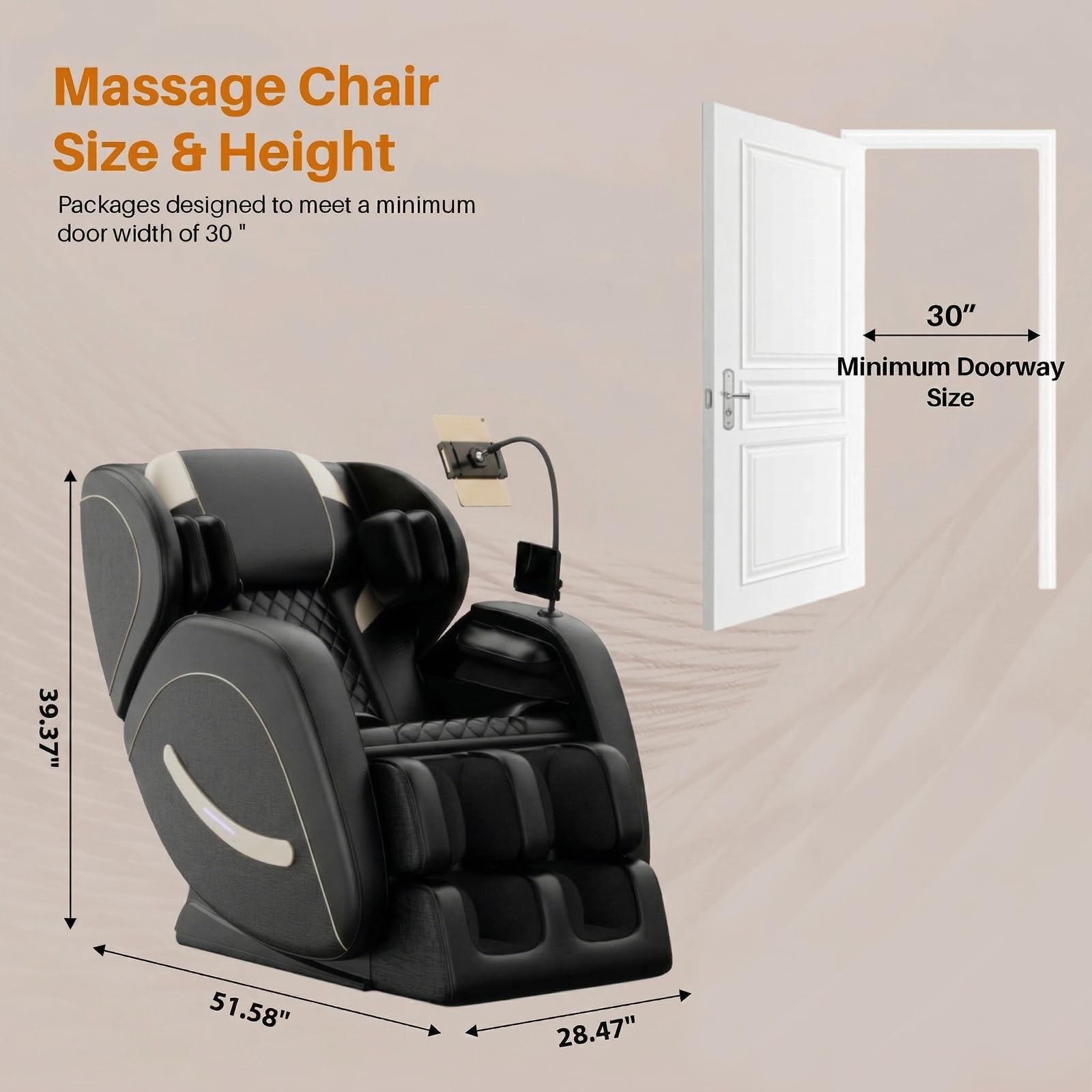 Massage Chair Full Body, Zero Gravity Recliner Massage Chair with Back Heat, 8 Fixed Rollers, Foot Massage, Airbags, Touch Screen for Home and Office