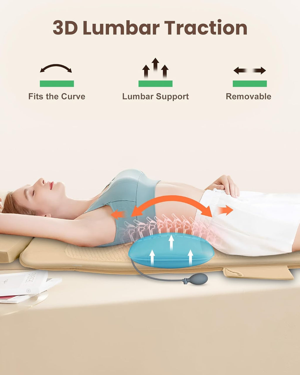 Heycool Massage Mat Full Body, Back Massager with Heat and Vibration, Massage Chair Pad, 10 Vibration Motors, 2 Heating Levels, Foldable, Gifts for Women, Men