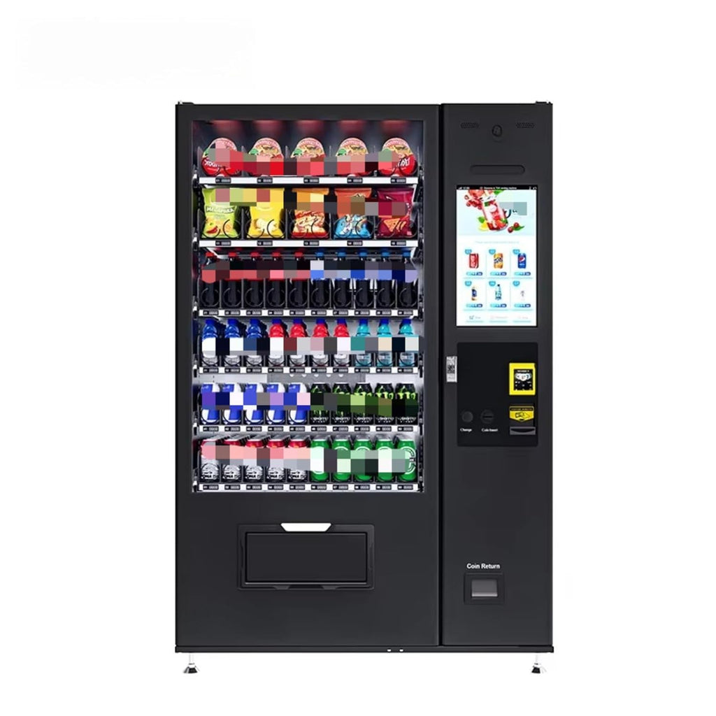 Snack Vending Machine with Remote Monitoring, Card Reader, 60 Selection Outdoor Combo Snack and Drink Smart Dispenser,Vending Machine for Snacks, Cold Drinks and Coffee