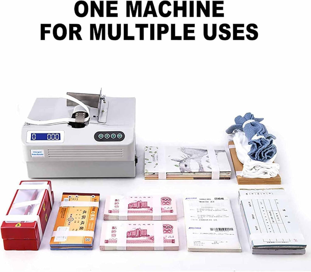 Fast Cash Wrapping Machine, Automatic Banknote Wrapping Machine, Desktop Banknote Wrapping Machine with LCD Display, for Finance and ATMs
