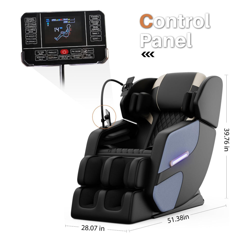 2026 Massage Chair Full Body, Zero Gravity Massage Chair with Auto Modes, Airbag Massage, 6 Fix Point Rollers, Foot Massage, Heating, Touch Screen Controller, Home Massage Chairs