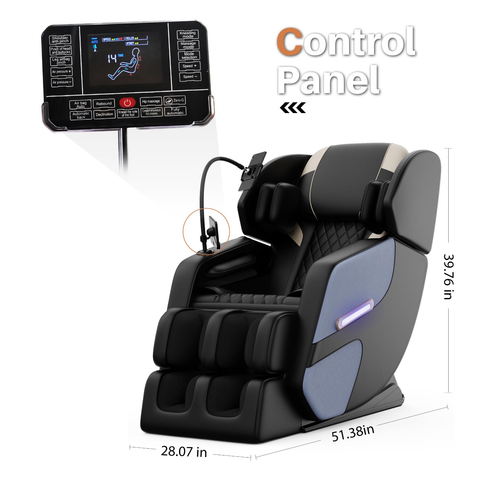 2026 Massage Chair Full Body, Zero Gravity Massage Chair with Auto Modes, Airbag Massage, 6 Fix Point Rollers, Foot Massage, Heating, Touch Screen Controller, Home Massage Chairs