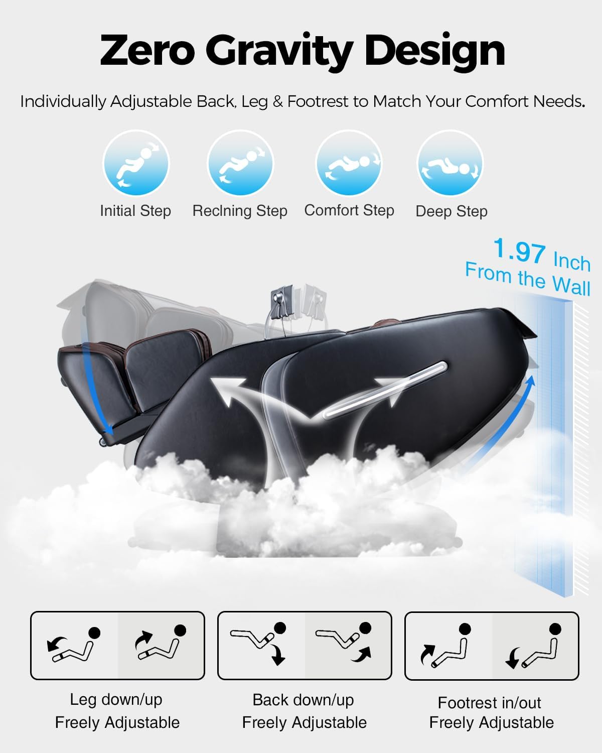 4D Massage Chair Full Body Zero Gravity Shiatsu Messager Chair-SL Track AI APP Body Scanning Heating Back Foot Recliner-Massaging Chairs for Office Home