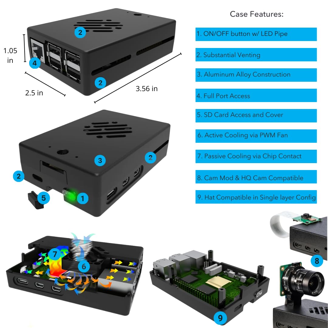 Vilros Raspberry Pi 5 Starter Kit MAX – Official 8GB RAM Pi 5 Board, 128GB Preloaded Micro SD, Case, Power Supply & Cooling – Complete Plug-and-Play Kit for Beginners & Advanced Users