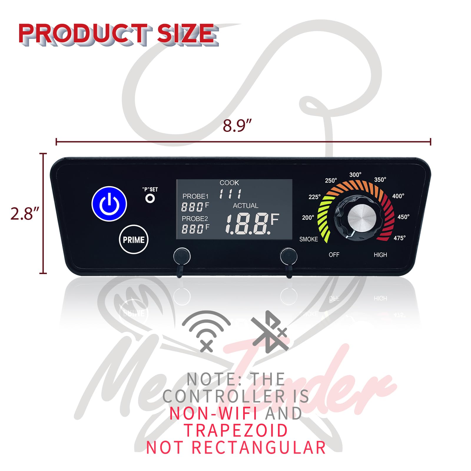 Trapezoid Digital Control Board Replacement Part for Pit Boss Copper Series Wood Pellet Grill & Smoker Tailgater, Lexington, Classic, Austin XL, Matte Black (AC03P7-340)