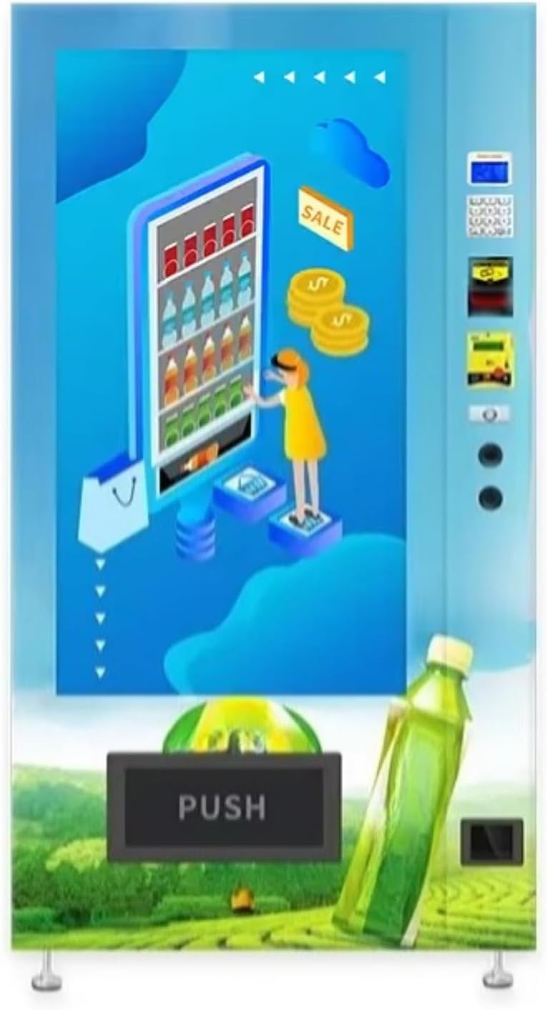 55" Touch Screen Vending Machine for Milk & Coffee - Automatic Equipment with Temperature Control & Card Reader, Ideal for Commercial Use in Hotels & Schools