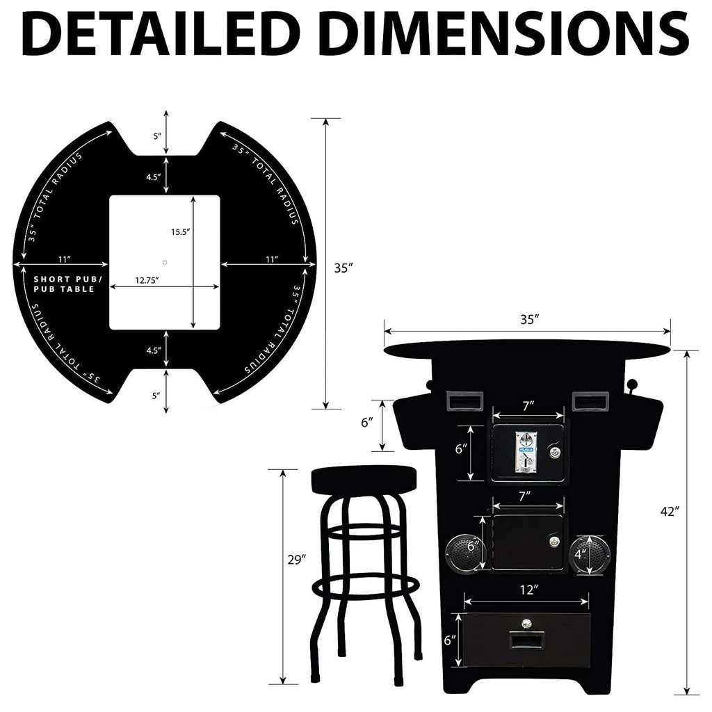 Creative Arcades Full-Size Commercial Grade Machine -Pub Style Arcade Table for 2 Player Cabinet for Home, 412 Games, Multiplayer Control Panel and Screen Size 22 inch.