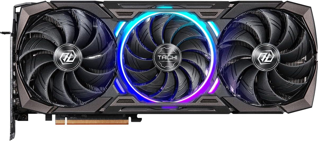 ASRock Radeon RX 7900 XTX Taichi 24GB OC Graphics Card, 2680 MHz Boost Clock, 24GB GDDR6, AMD RDNA 3, DisplayPort 2.1, HDMI 2.1, Triple 8-Pin, ARGB Backplate