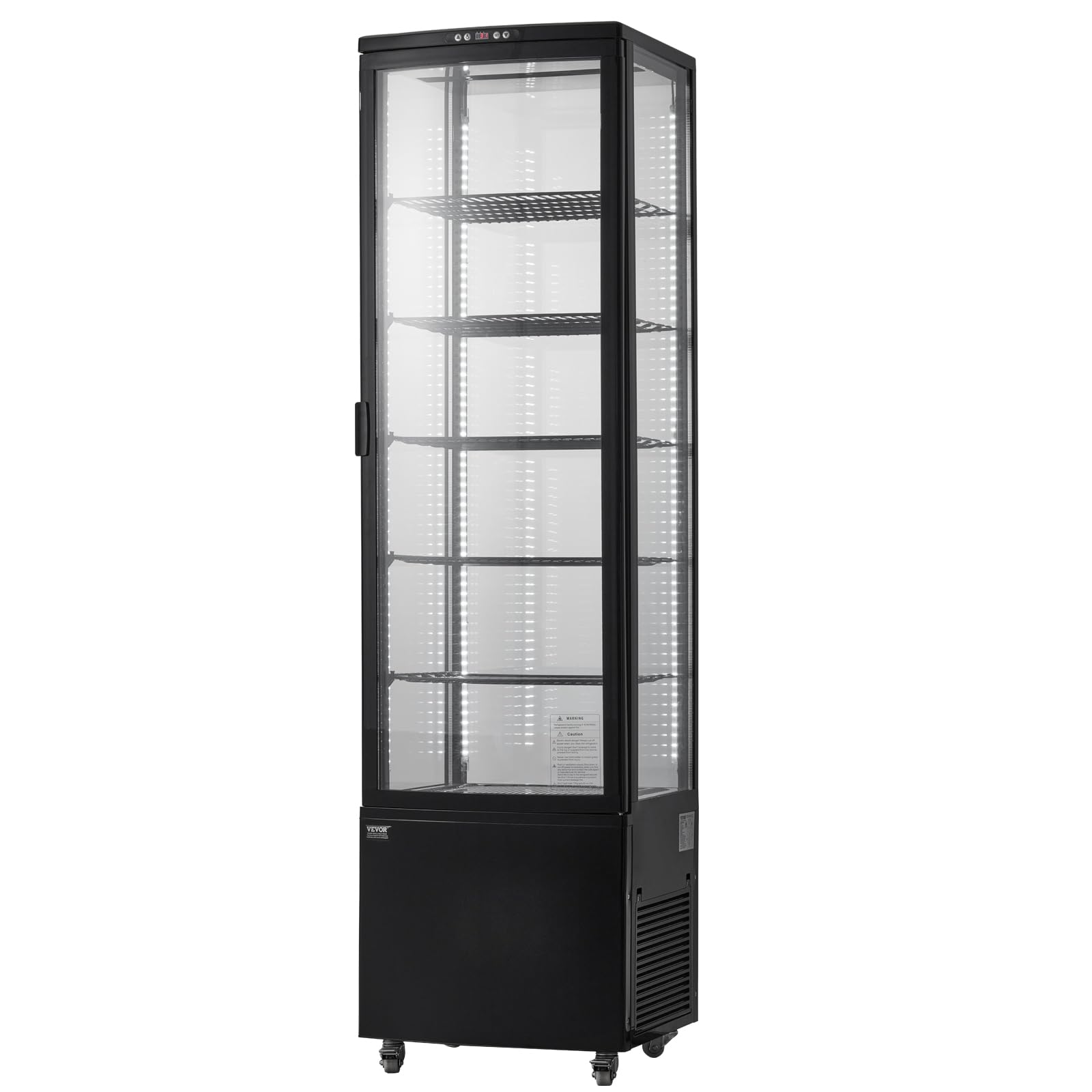 VEVOR Refrigerated Display Case, 3.5 Cu.Ft./100L, 2-Tier, Countertop Pastry Display Case Commercial Display Refrigerator with LED Lighting, TURBO Cooling, Frost-Free Air-Cooling, Rear Sliding Door