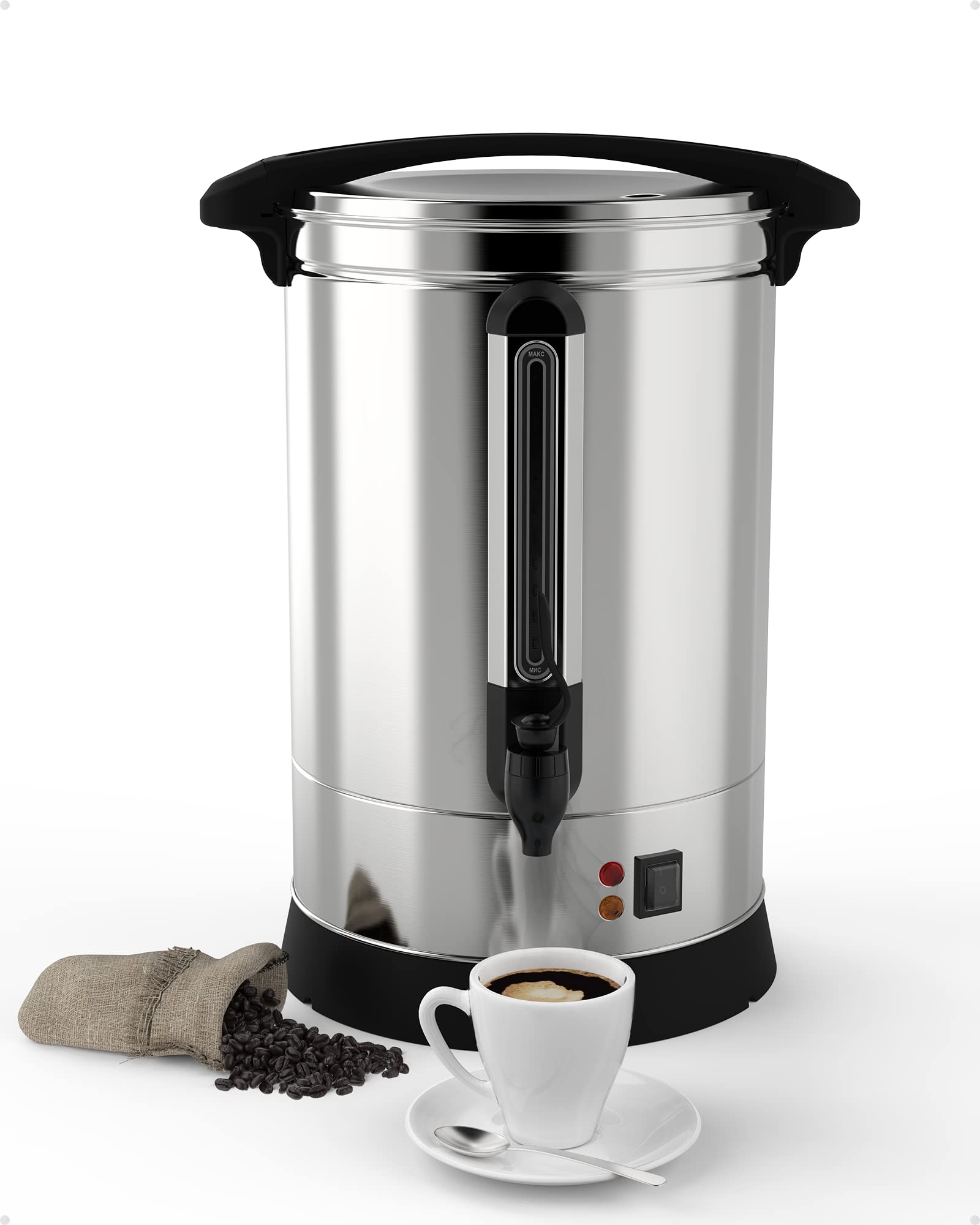 100 Cup Commercial Coffee Maker, [Quick Brewing] [Food Grade Stainless Steel] Large Coffee Urn Perfect For Church, Meeting rooms, Lounges, and Other Large Gatherings-14 L