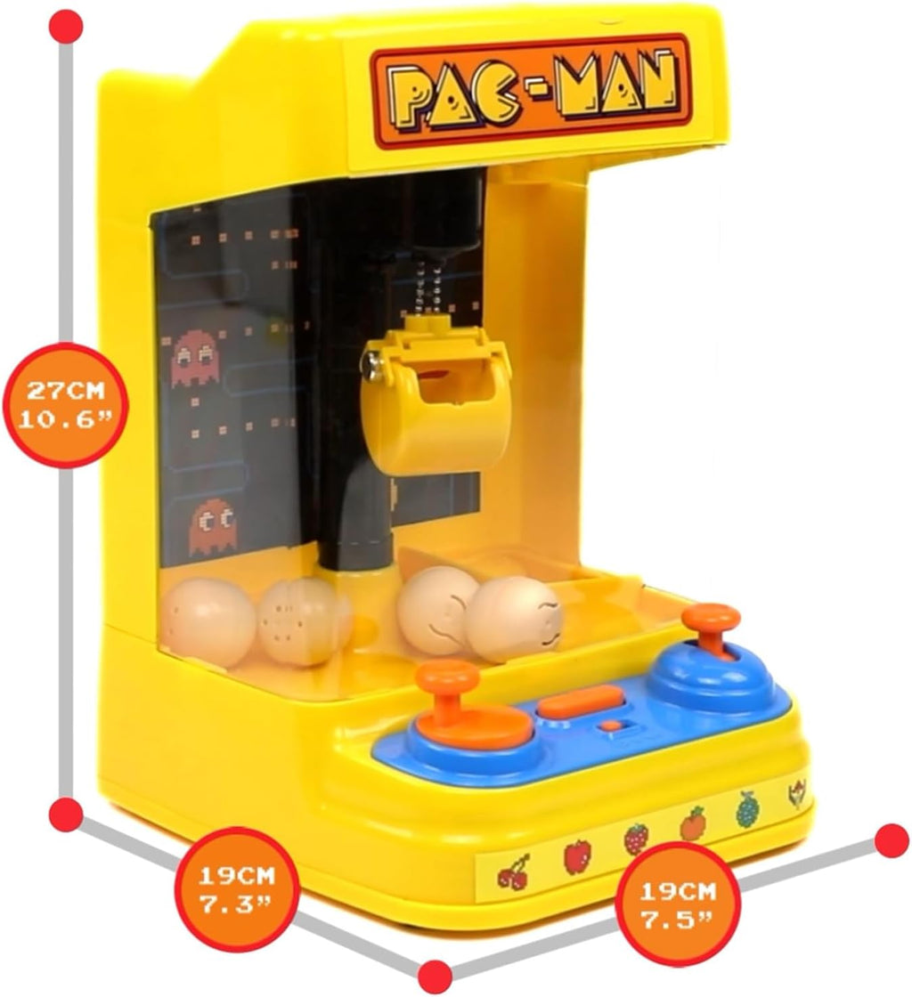 Pac-Man: Arcade Claw Crane - Core Series, Lights-Sounds Tabletop Game, Dual Joystick, Fill Pellets with Prizes, Licensed Collectible Toy, Adult-Kid 4+