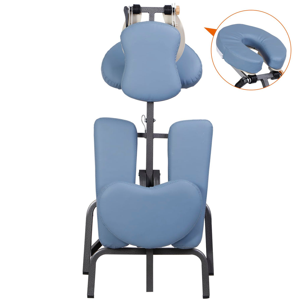 Nova Microdermabrasion Portable Massage Chair Foldable Tattoo Therapy Chair 4 Inches Thickness Sponge Face Cradle Spa Salon Massage Chair (Black)