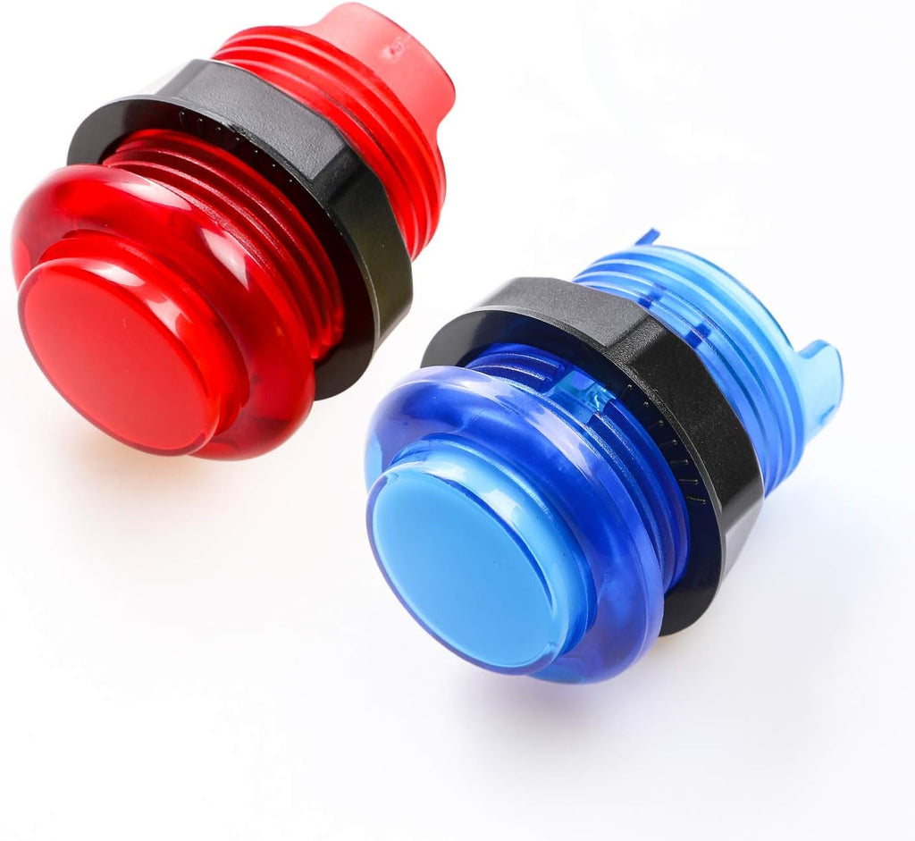 Hikig 2 Player led arcade buttons and joysticks DIY kit 2x joysticks + 20x led arcade buttons game controller kit for MAME and Raspberry Pi - Red + Blue Color