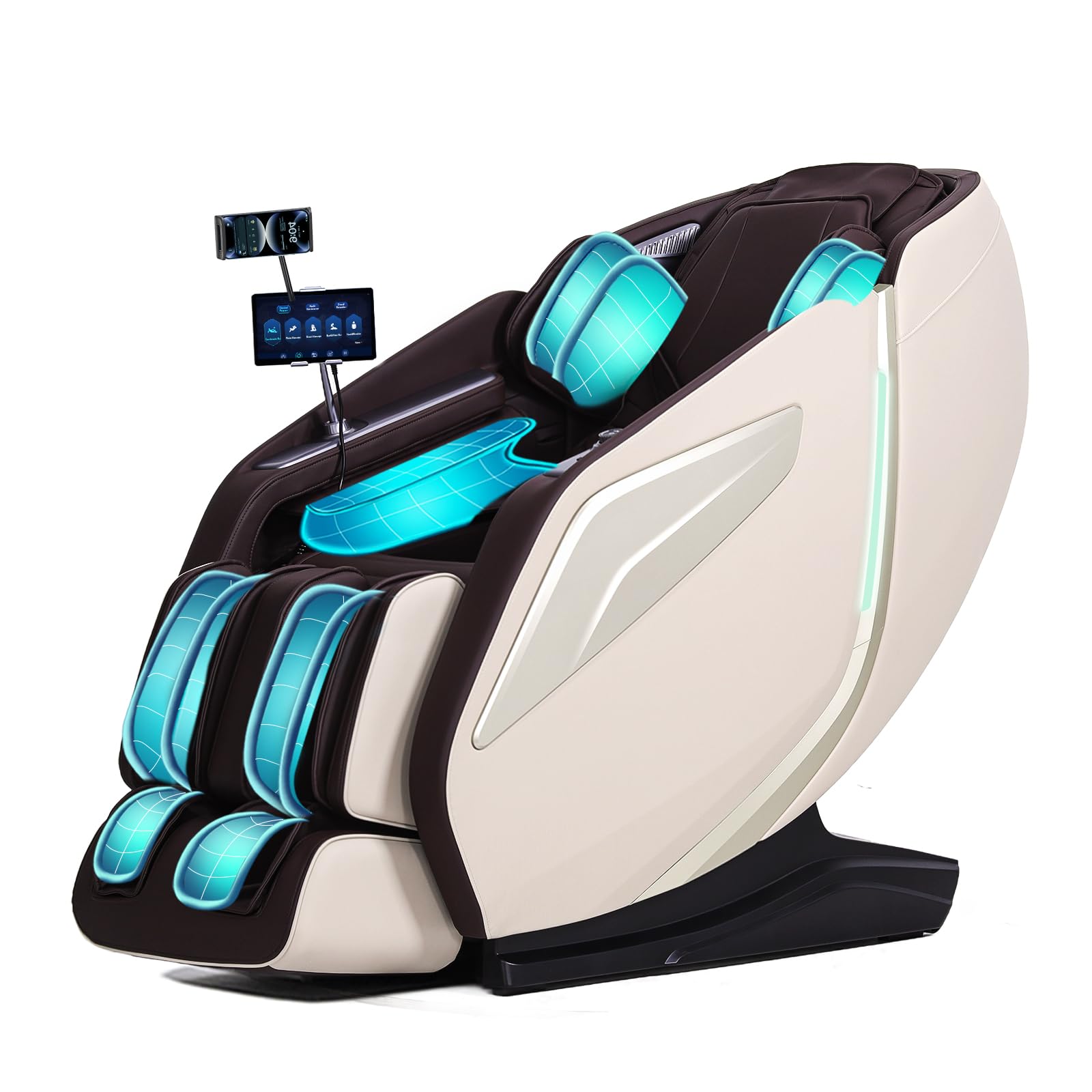 Full Body Zero Gravity Massage Chair with Body Scan 4D Intelligent Shiatsu Strecth Massage, Back/Leg Heated with AI Voice Control Bluetooth Speaker Airbags SL Track Massage Black