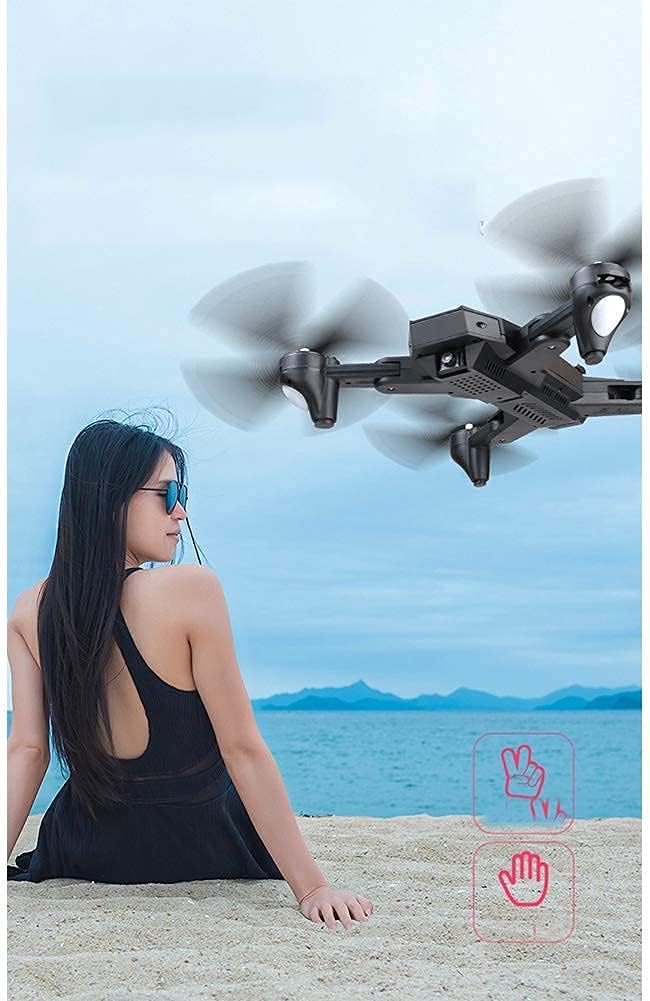 1080P Drone with Camera for Adults 1080P HD Live Video Camera Drone for Beginners w/Voice Control with Gravity Sensor Voice Control Gesture Control Altitude Hold