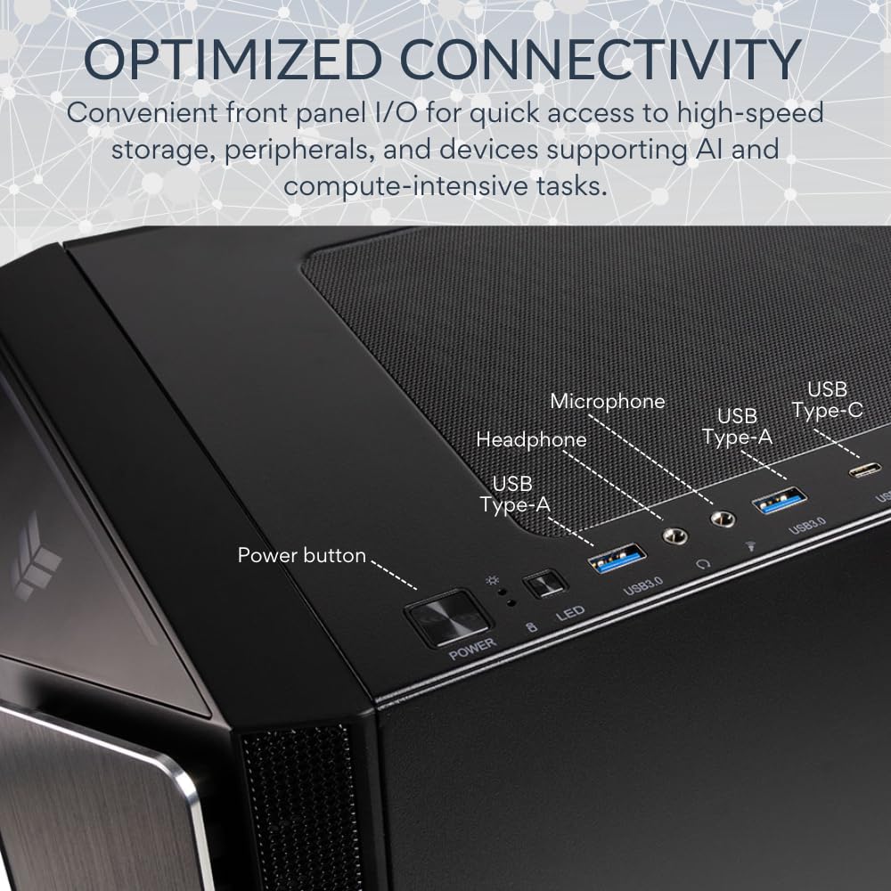 Sentinel Non-RGB RTX 5090, 16-Core AMD Ryzen 9 9950X, 64GB DDR5 RAM, 4TB + 2TB Gen4 NVMe SSDs, Tower AI Workstation Desktop PC w/Windows 11 Pro, 3-Year Warranty, RGB Keyboard+Mouse, Internal Wi-Fi 7