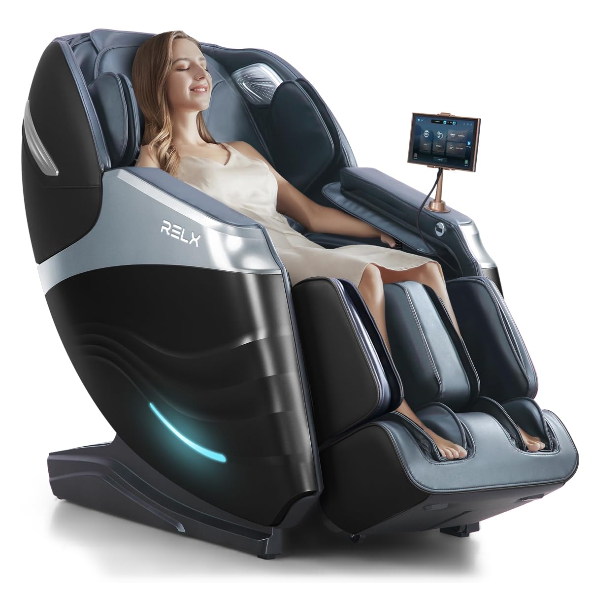 RELX 2026 Massage Chair Full Body, 20 Modes Zero Gravity SL-Track Shiatsu Massage Chair Built-in Heat System, Airbag Massage with Body Scan, Deep Yoga Stretch, Calfrest Extension and AI Control(White)