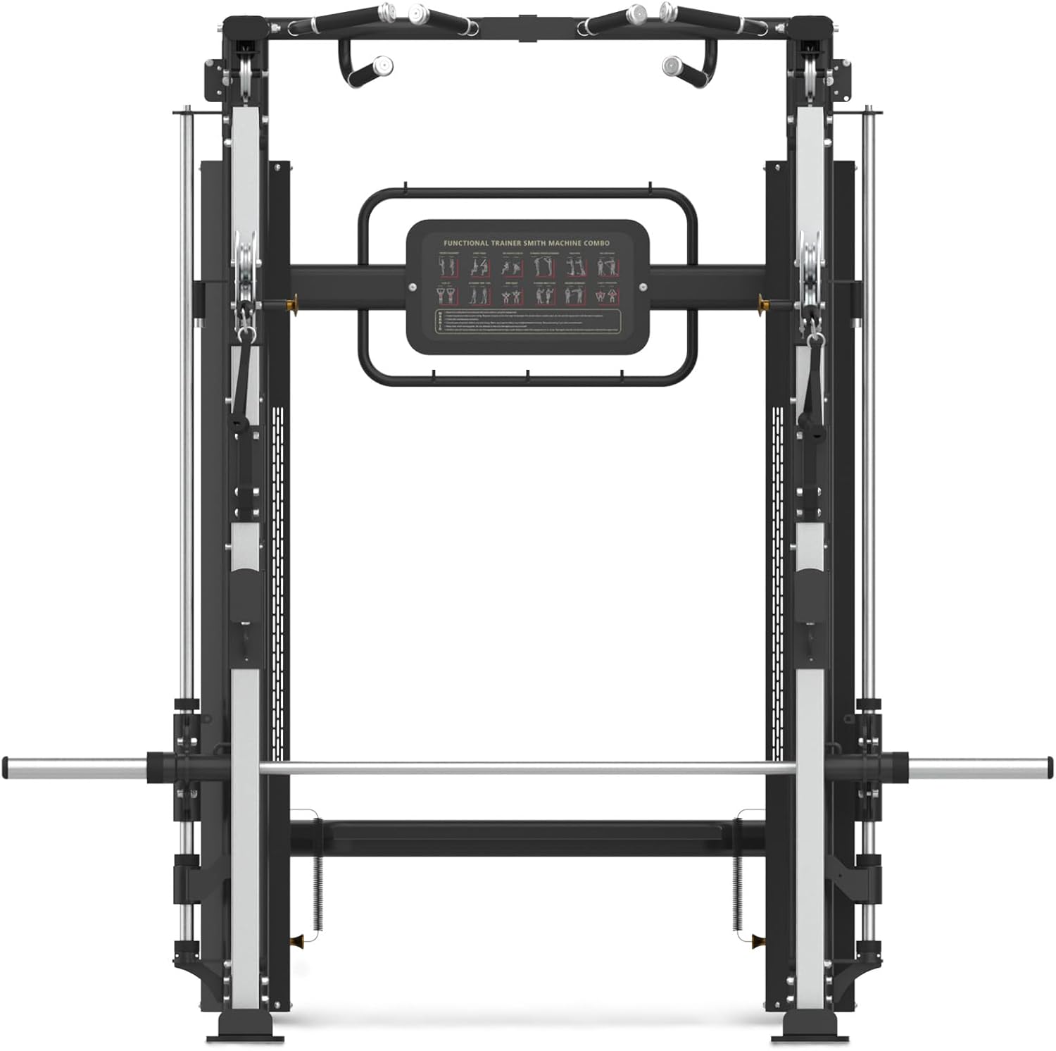 Functional Trainer Smith Machine for Commercial, Multifunctional Cable Crossover Exercise Machine, All in One Home Gym System, Compact Fitness Equipment, Workout Weight Machine for Strength Training