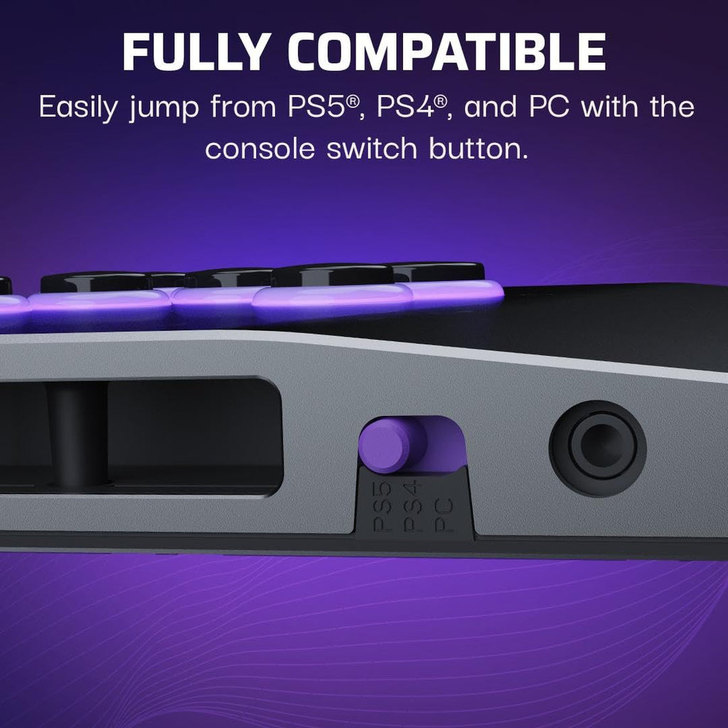 Turtle Beach Victrix Pro KO Leverless All Button Fight Stick for PlayStation 5, Officially Licensed PS5|PS4, Windows 10/11 PC, Customizable eSports Tournament Ready Controller, Arcade Controller, Gray