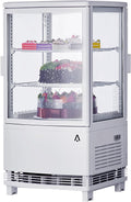 Commercial Display Refrigerator, 3.5 cu. ft./98 Liter Countertop Refrigerated Cake Display Cabinet, Refrigerator with Adjustable Shelves and Digital Controls, LED Display, For Cafes, Bakeries, White