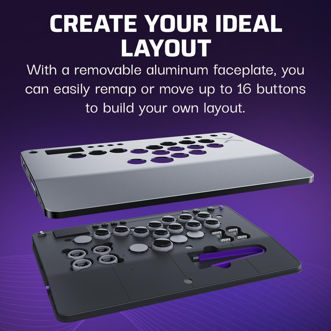 Turtle Beach Victrix Pro KO Leverless All Button Fight Stick for PlayStation 5, Officially Licensed PS5|PS4, Windows 10/11 PC, Customizable eSports Tournament Ready Controller, Arcade Controller, Gray