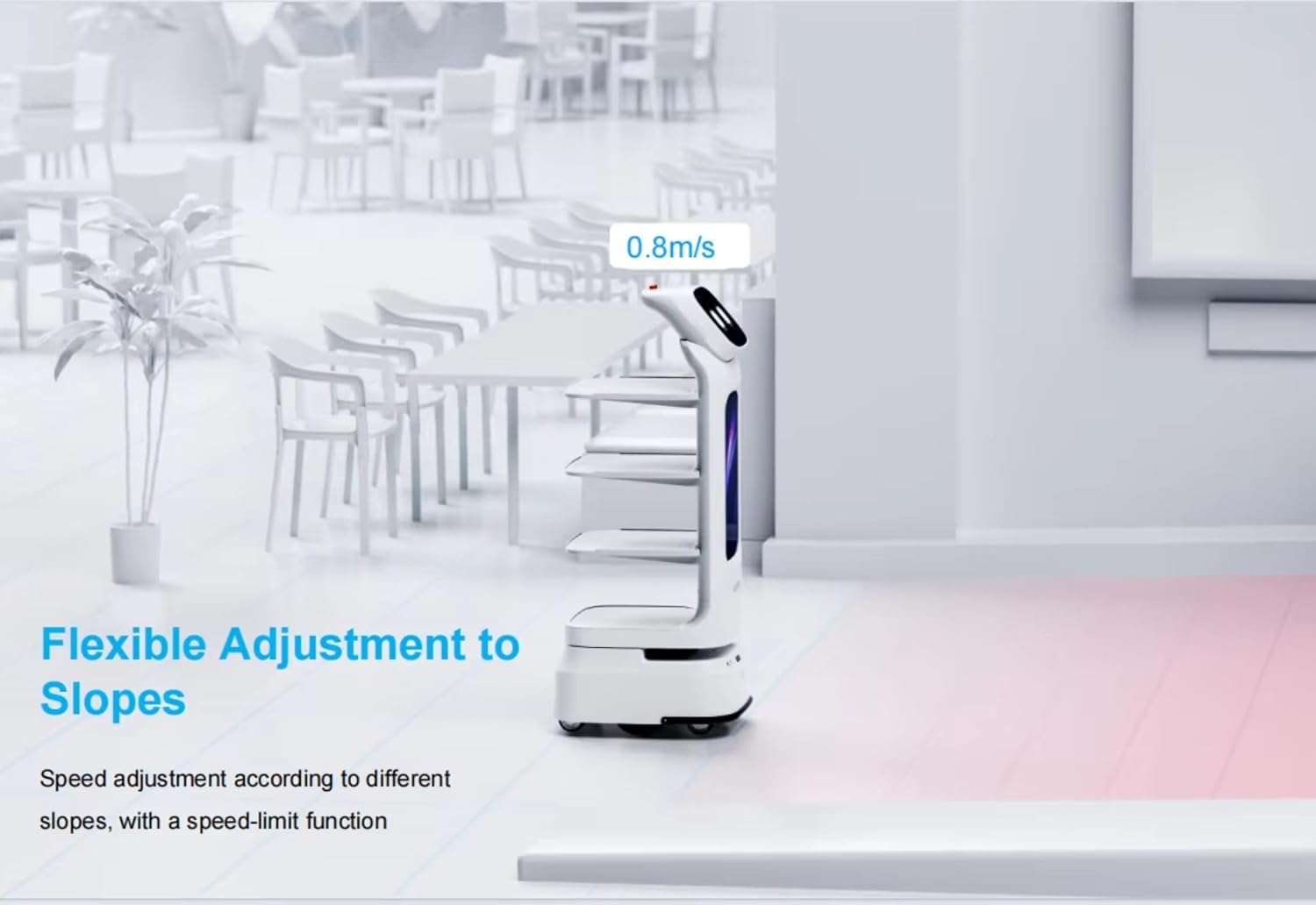 Smart Catering Service Robot, APP Call Food Delivery Robot with Greeting Guidance, Optimal Path Planning & Precise Positioning for Hospitality Use