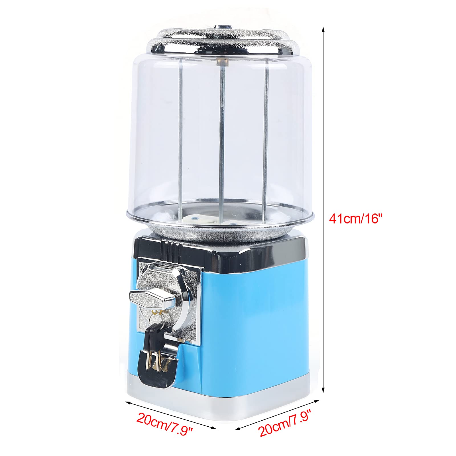 25 Cent Vending Machines, Commercial Toy Candy Capsule Vending Machine, 0.79-1.26 Inch Ball Diameter Coin Operated Large Capacity Gumball Machine for Home Use, Game Halls, Retail Stores (Blue)
