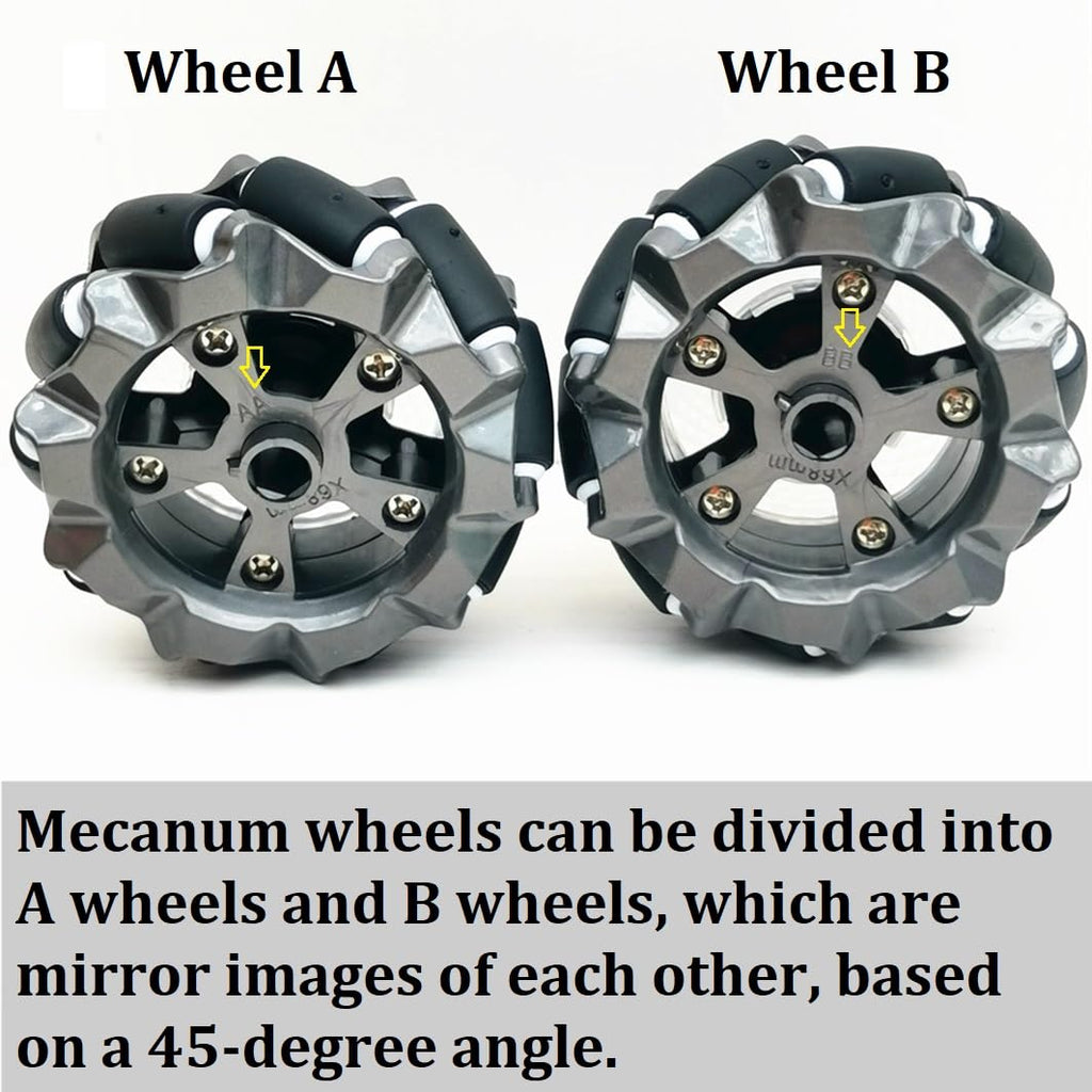 DIY Mecanum Wheel Car Kit with Metal Chassis and TT Motor Smart Robot 4WD Omnidirectional Car Programming Kit with Speed Encoder for Arduino/Microbit/Raspberry Pi for Adult Age 15+(Unassembled)