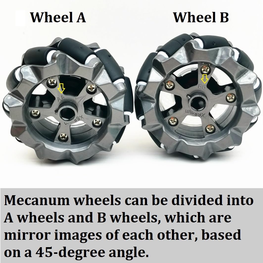 DIY Mecanum Wheel Car Kit with Metal Chassis and TT Motor Smart Robot 4WD Omnidirectional Car Programming Kit with Speed Encoder for Arduino/Microbit/Raspberry Pi for Adult Age 15+(Unassembled)