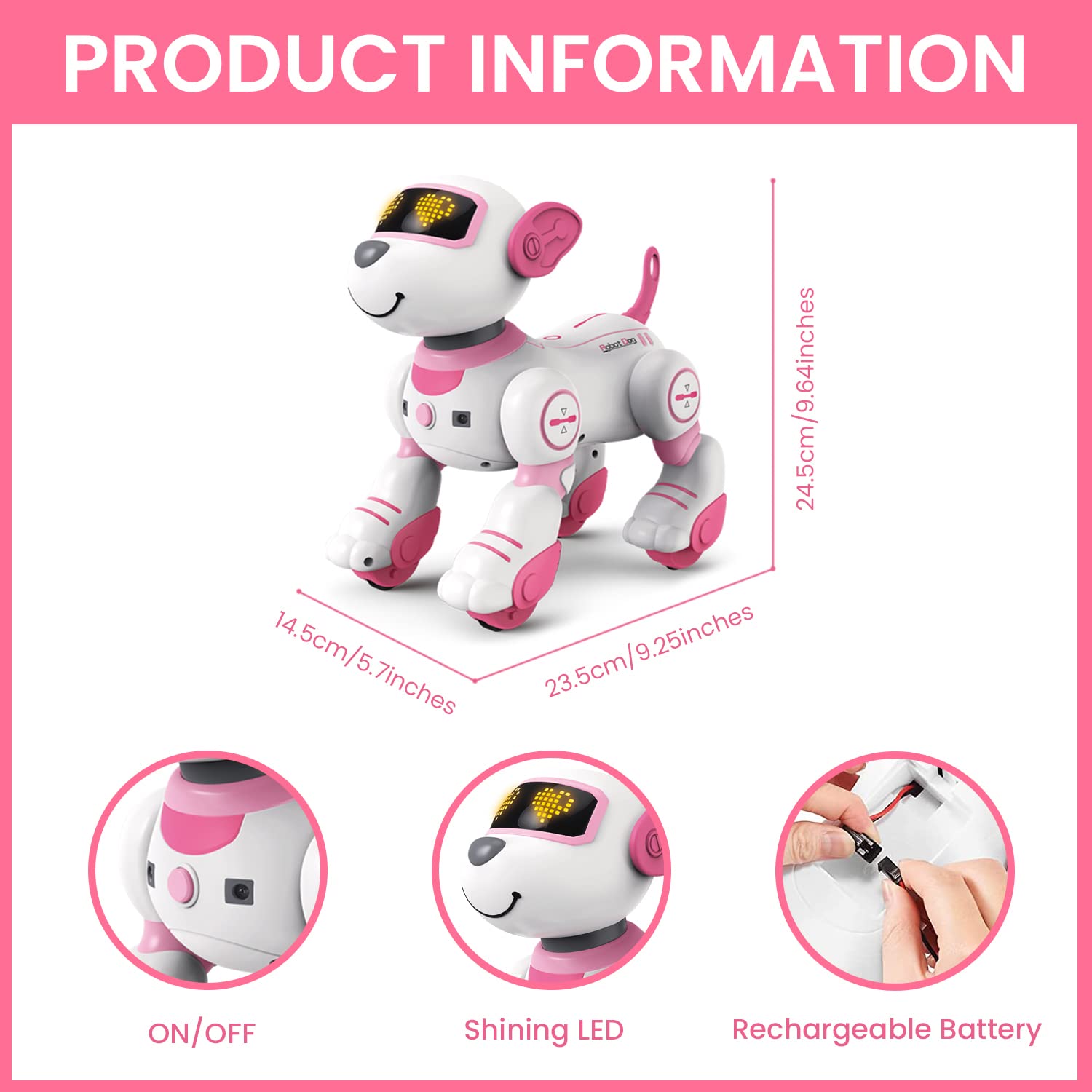 Robot Dog for Kids Robot Dog Remote Control Toy Interactive Robot Pet Robotics Toys Intelligent Robo Dog Programmable Sing & Dance Design Birthday Gifts Kids Age 3 5 4-6 Year, Blue