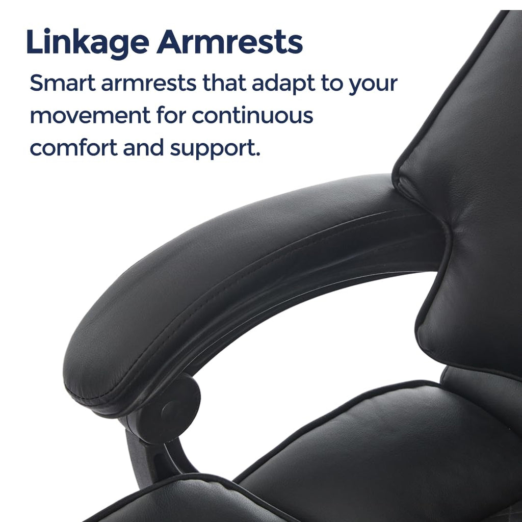 Orbis 4-Point Kneading Heated Massage Office Chair with Foot Rest | 500lbs Big & Tall Ergonomic Executive Desk Chair for Heavy People | Reclining Home Office Computer Chair | Leather Caramel