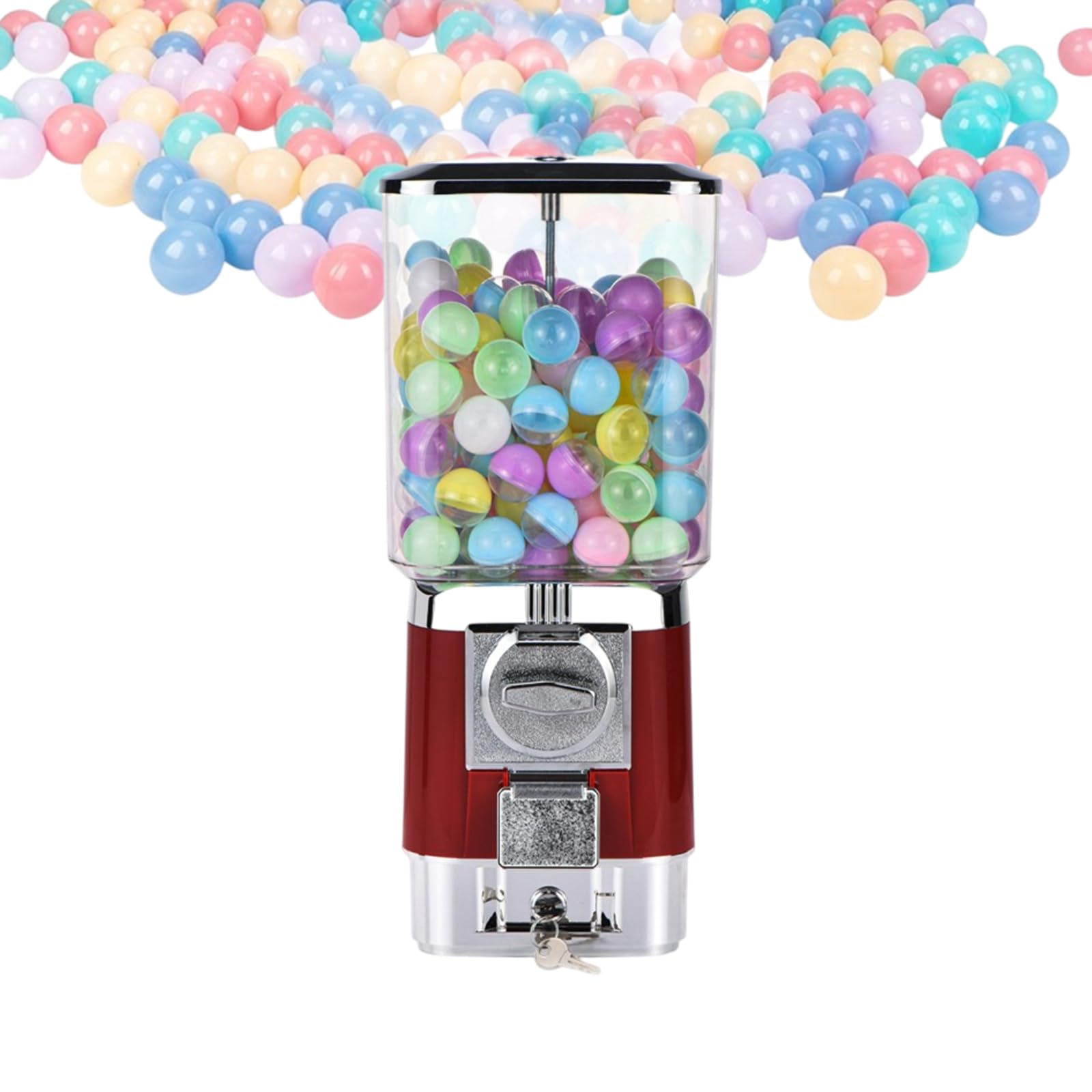 Vending Machine Twister Ball Dispenser with Coin Storage Box Operated Toy Capsule Dispenser Candy Gumball Vending Machine for Retail,Amusement Parks(Size:Invest Tokens,Color:Black)