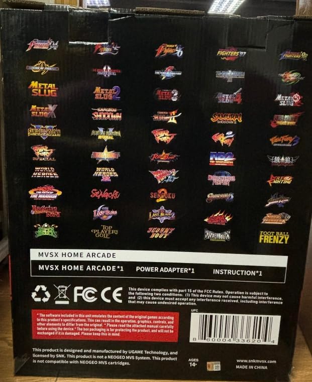 UNICO MVSX Home Arcade with 50 Pre-Loaded SNK Retro Games, 17" Screen Home Entertainment Arcade with 2 Joysticks, Including The King of Fighters/Samurai/Metal Slug and More