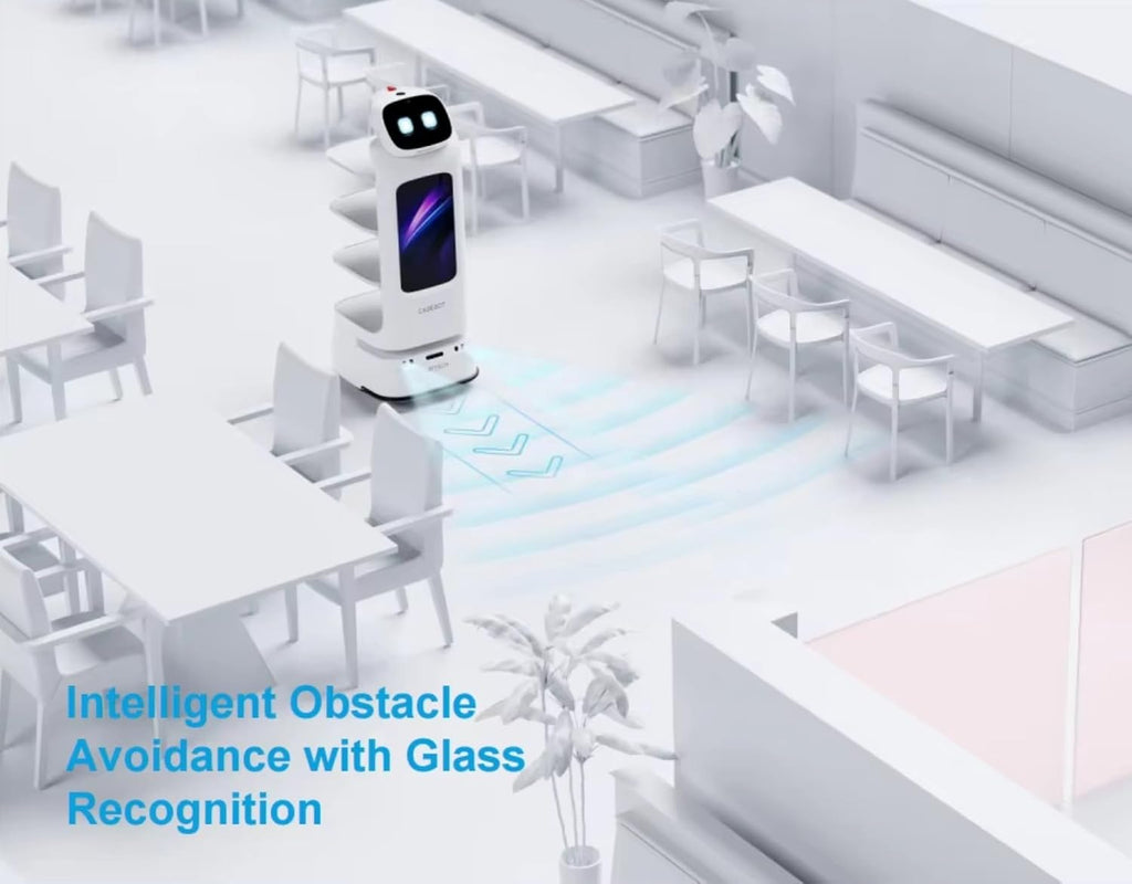 Autonomous Serving Robot for Hotel Room Service, APP Call Delivery, Guest Greeting & Guiding, Precision Positioning, Ultra-Long Endurance, Fleet Management