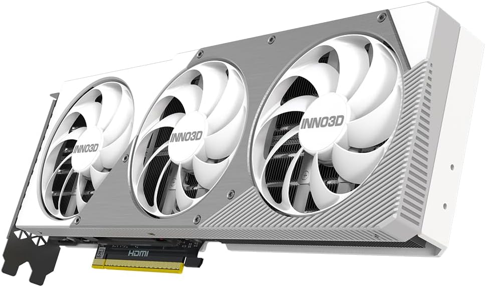 INNO3D NVIDIA GeForce RTX 5070 Ti X3 OC 16GB GDDR7 256 Bit PCI Express Gen 5 Gaming Graphics Card- N507T3-16D7X-176068W (White)