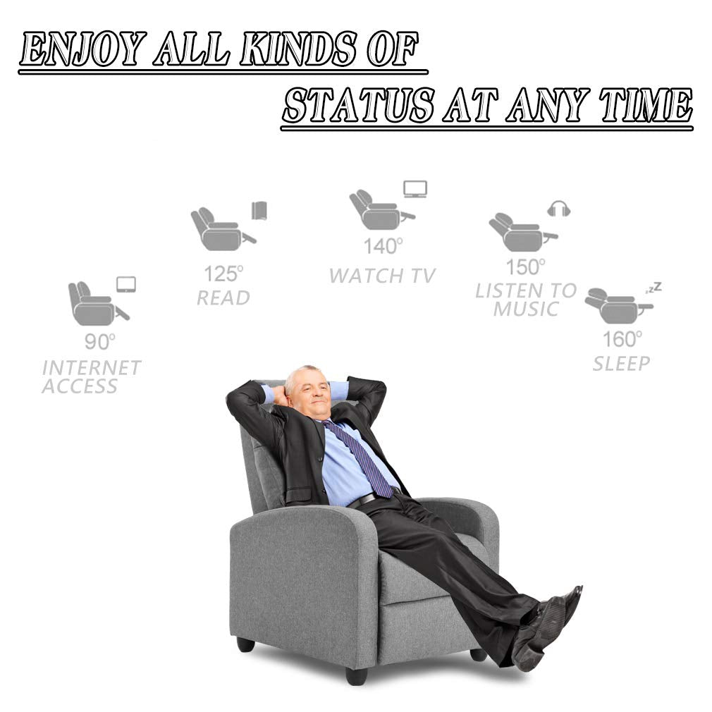 BestMassage | Recliner Chair | with 2 Point Massage Function | Pu Brown | with Lumbar Support, Adjustable Push Back, Footrest & Padded Seat | Easy Assembly | for Living Room, Home Theatre