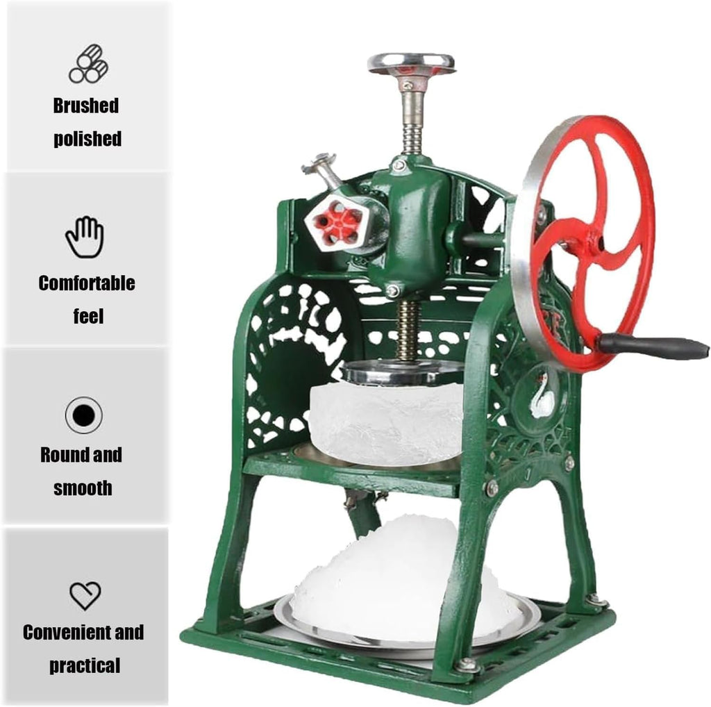 Manual Snow Ice Shaver Machine, Ice Crusher, Hand-Crank Design,Crushing Ice is Easy and Labor-Saving, Ensuring that for Summer Energy Saving Home
