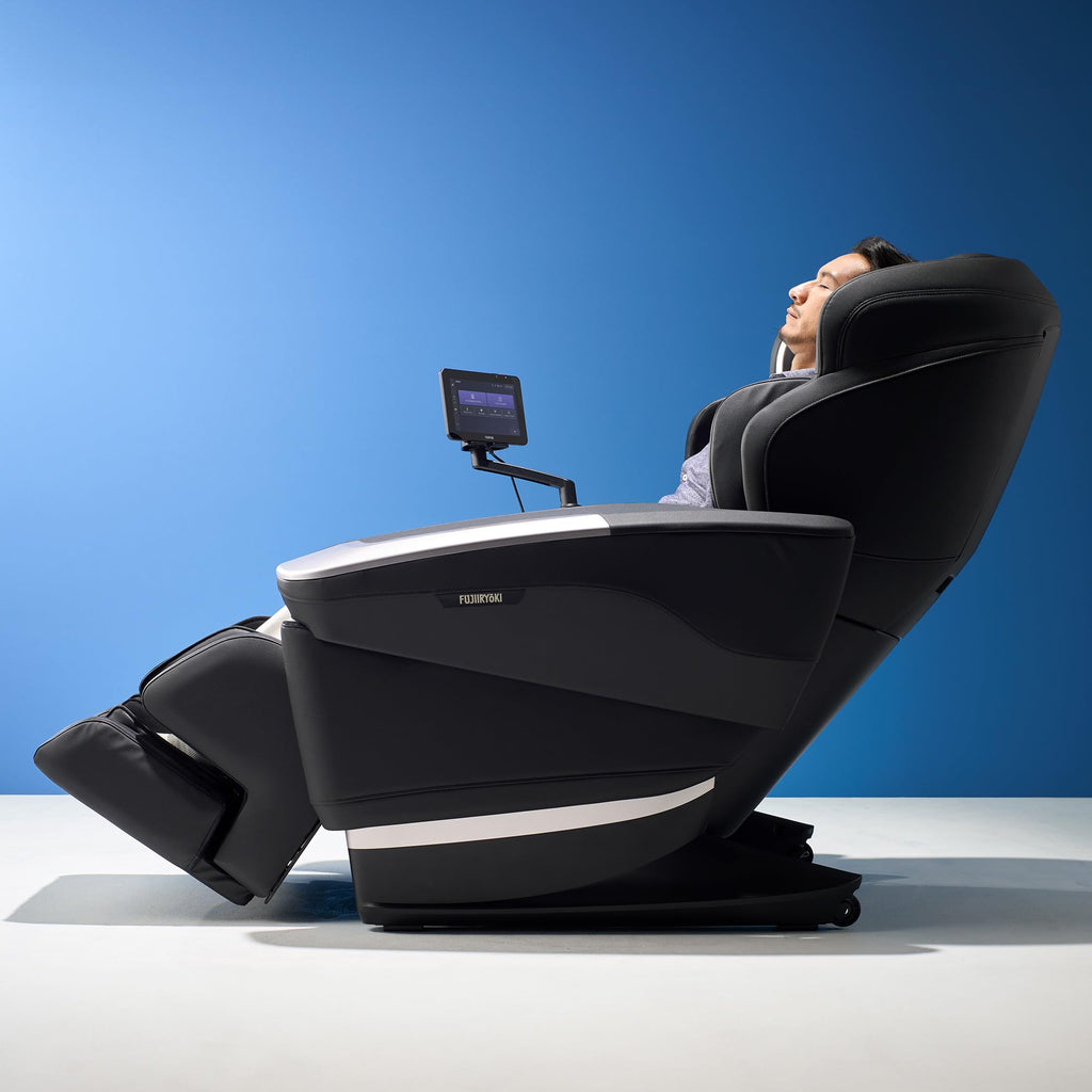FUJIIRYOKI Cyber Relax Ai 5D Massage Chair - Advanced Massage Technology, Relaxing, Therapeutic, Home & Office, Stainless Steel Base, Polyurethane Foam, Accommodates 6'4" (Onyx)