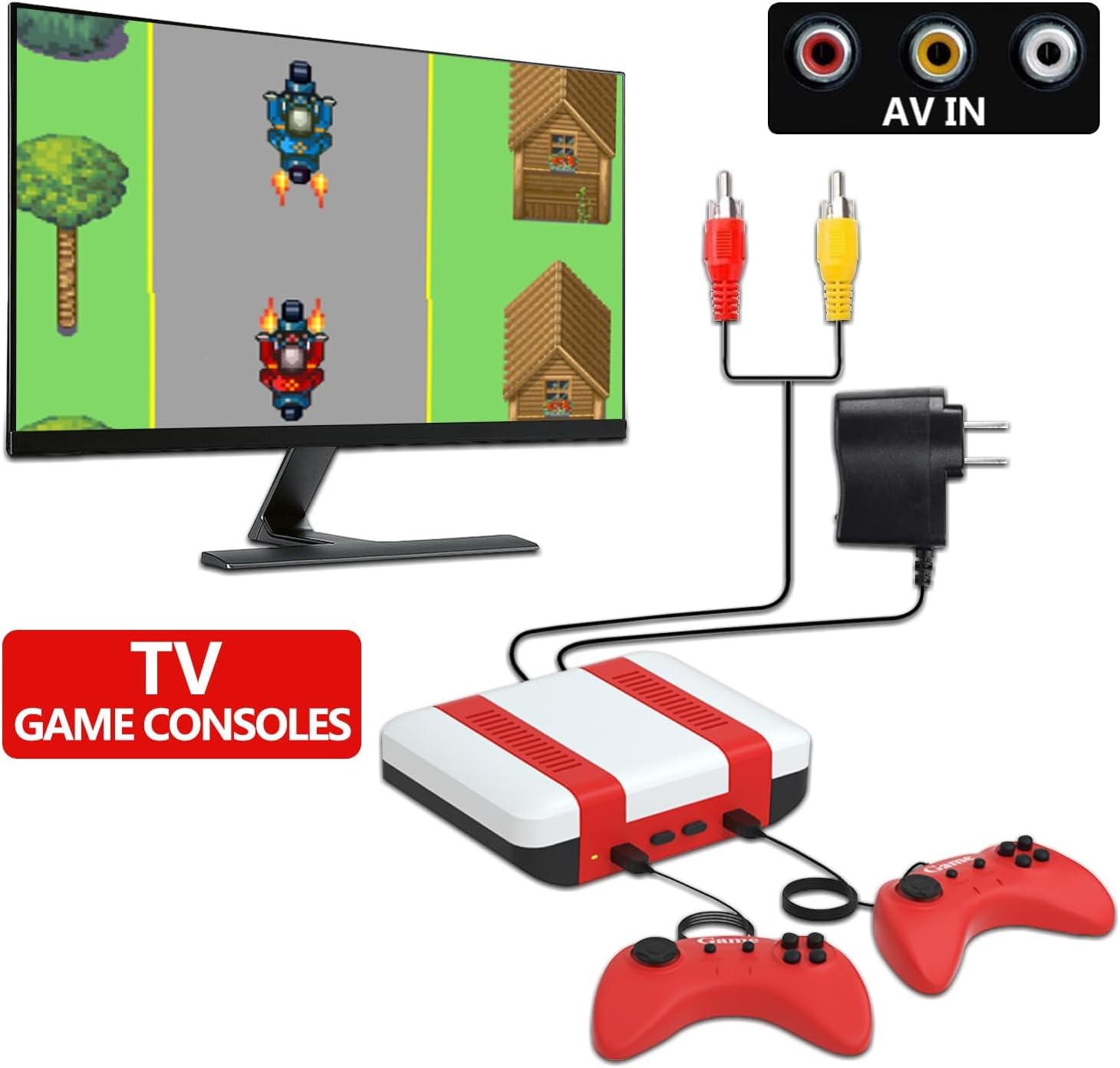 Classic Mini Retro Game Console | Built-in 328 Classic TV Games, Comes with 2 Controllers, AV Output, Plug and Play