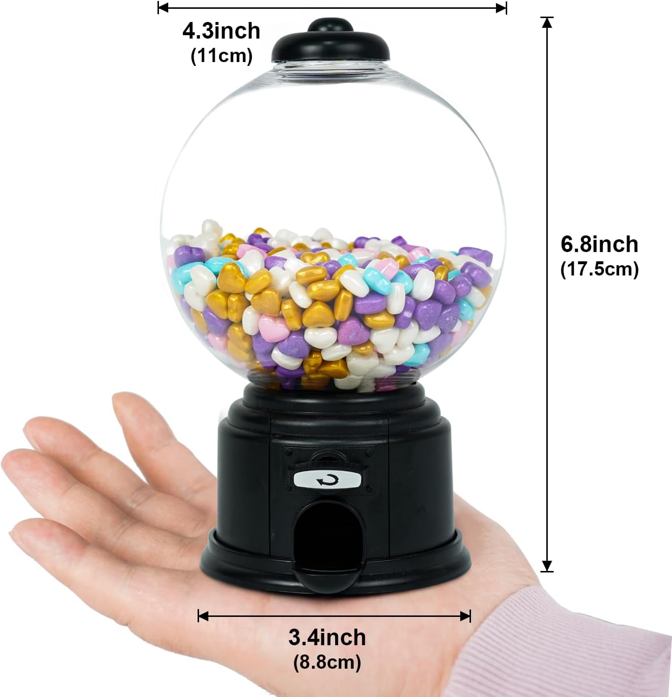 YOBRO Mini Sweet Treat Vending Machine, Adorable Desktop Candy Dispenser - The Perfect Creative Gift for Friends' Chocolate and Snack Stash Black