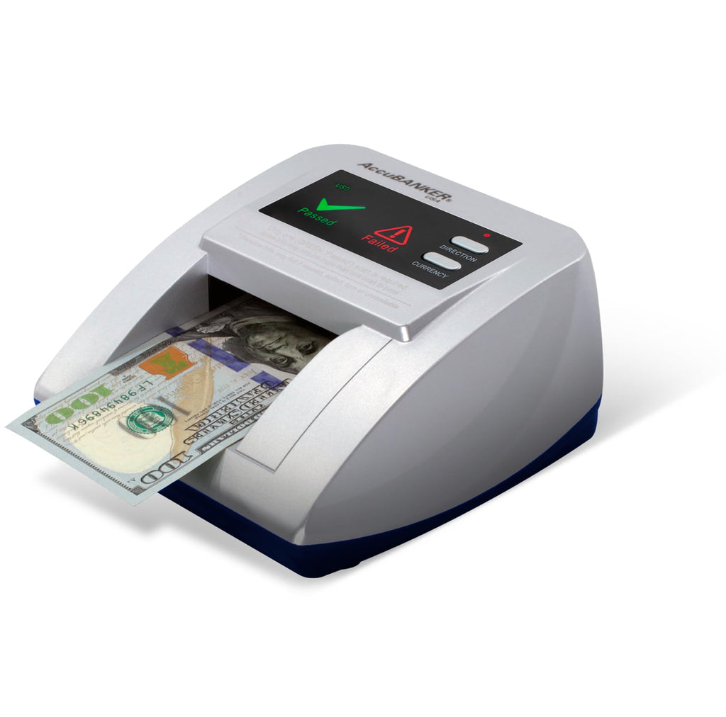 AccuBANKER D470 Quadscan 4-Way Orientation Counterfeit Bill Detector with UV, MG, IR, WM, Image, Length, Spectrum 7-Point Counterfeit Detection Methods - Optional Battery for Portable Use (No Battery)