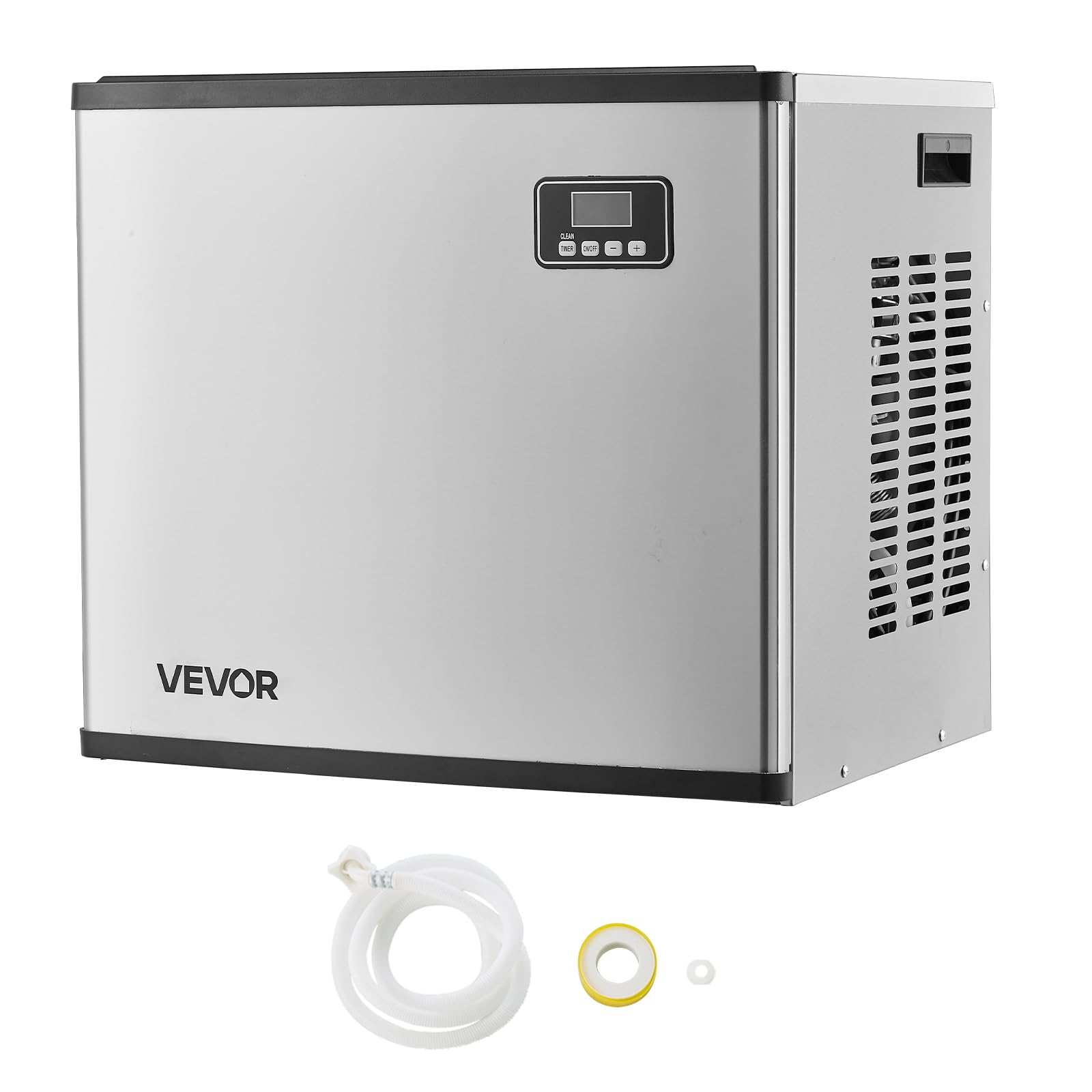 VEVOR Commercial Ice Maker Machine - Head, 300 Lbs/Day Stainless Steel Ice Machine with Scheduled Ice-Making, Self-Cleaning, Adjustable Thickness, Ideal for Restaurant Bar Cafe Hotel - Head Only